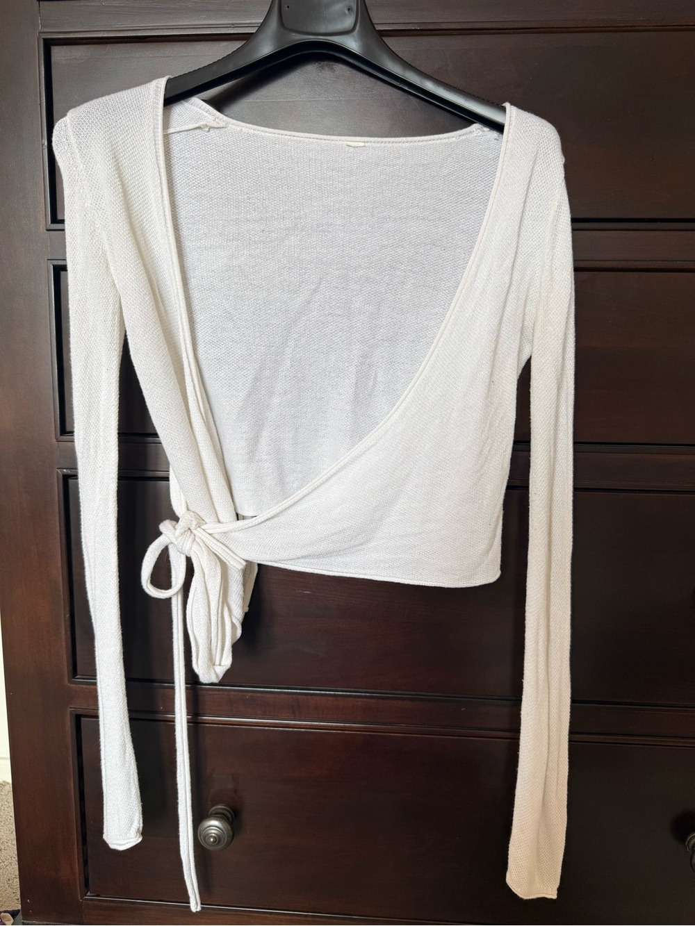 Lululemon White Wrap-Front Long Sleeve Top